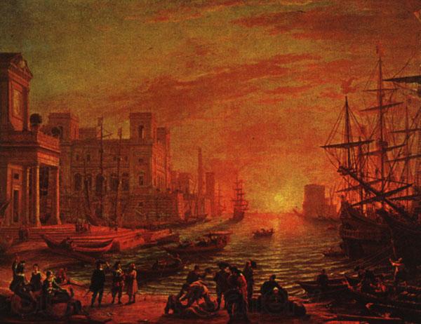 Claude Lorrain Seaport at Sunset